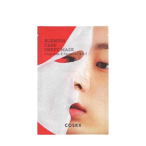 قناع ورقي لحب الشباب والنمش بورق الشاي الطبيعي من كوسركس قناع واحد COSREX Natural Tea Leaf Acne and Freckle Sheet Mask, 1 Mask