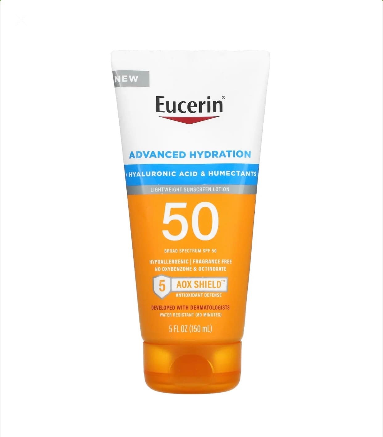 [072140032258] كريم واقي شمس spf50 خال من العطور من يوسرين 150 مل Eucerin